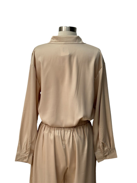 Blusa beige satín camisola