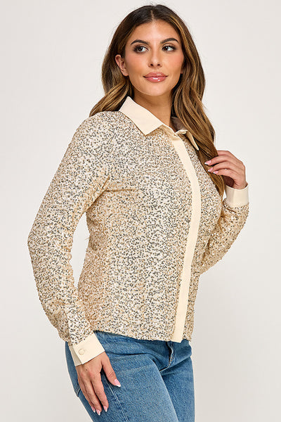Blusa dorada lentejuela