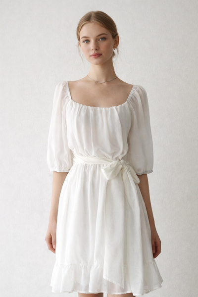 Vestido blanco manga