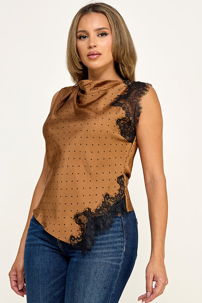 Blusa café lunares