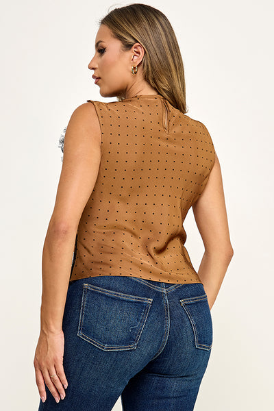 Blusa café lunares