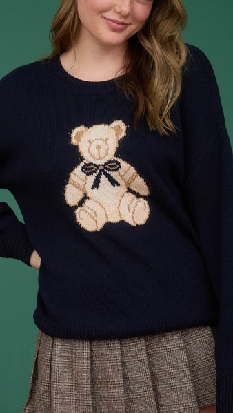 Suéter azul oso