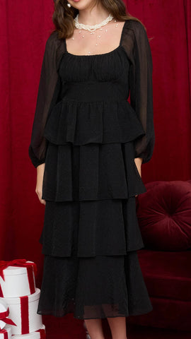 Vestido negro a media pierna