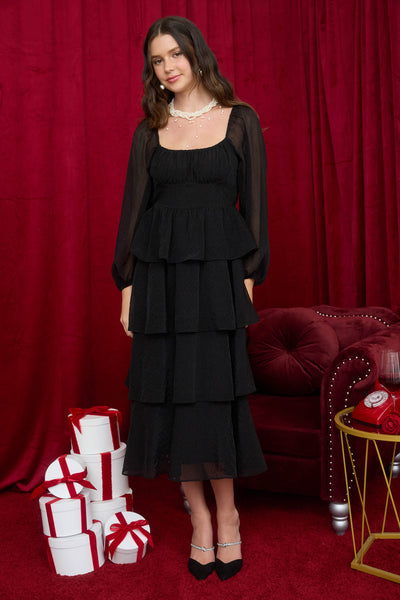 Vestido negro a media pierna