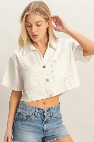 Blusa mezclilla blanca