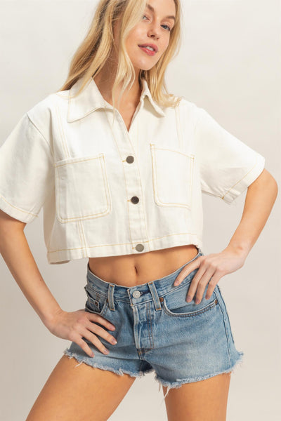 Blusa mezclilla blanca
