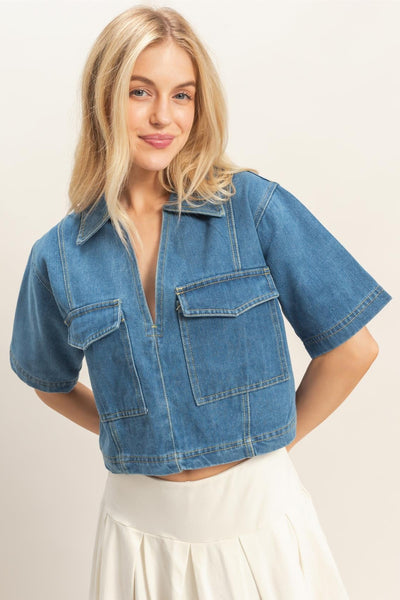Blusa mezclilla manga