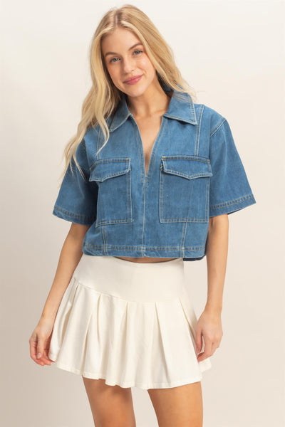 Blusa mezclilla manga
