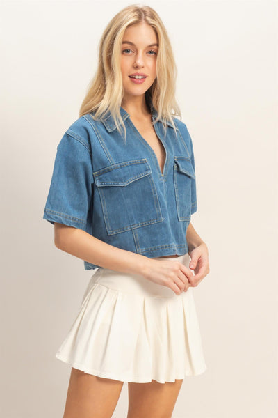 Blusa mezclilla manga