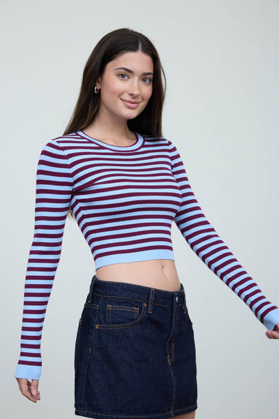 Crop top azul raya