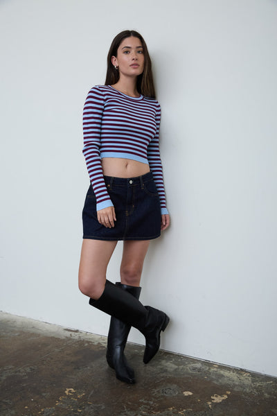 Crop top azul raya