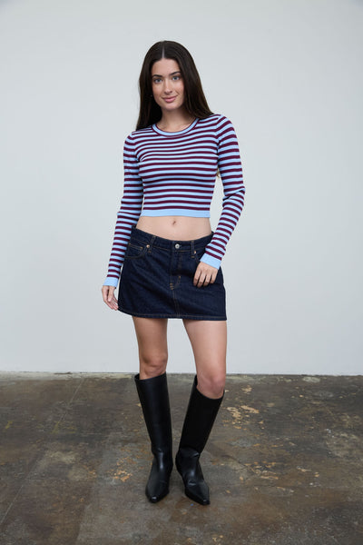 Crop top azul raya