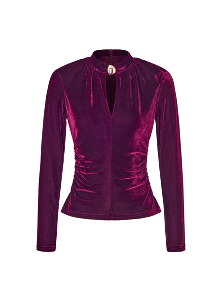 Blusa vino terciopelo