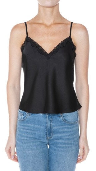 Blusa negra satín