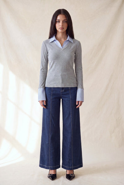 Suéter gris camisola
