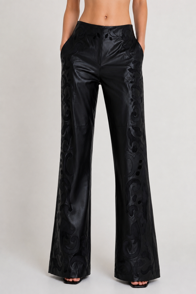 Pantalón negro piel garigol