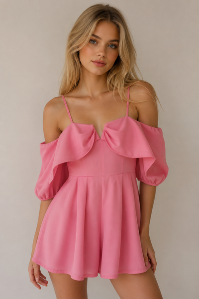 ROMPER ROSA MANGAS
