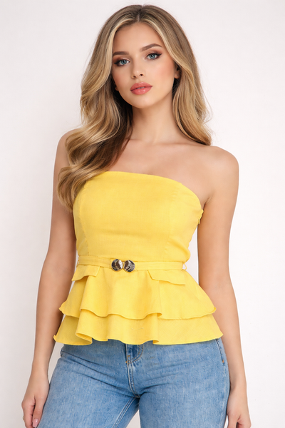 Blusa amarilla cinto