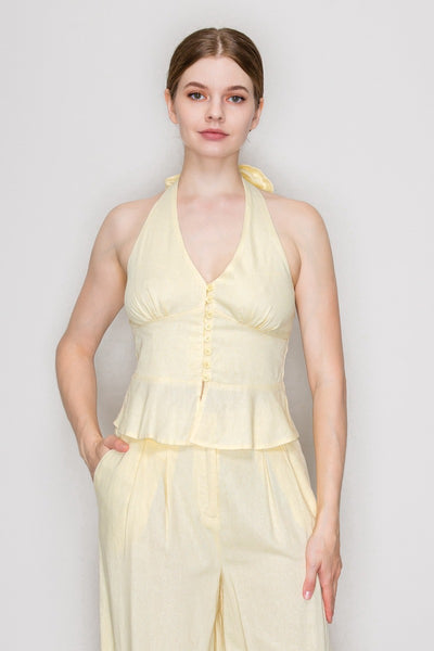 Blusa amarilla halter