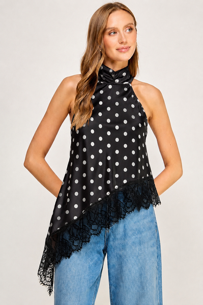 Blusa negra halter punto