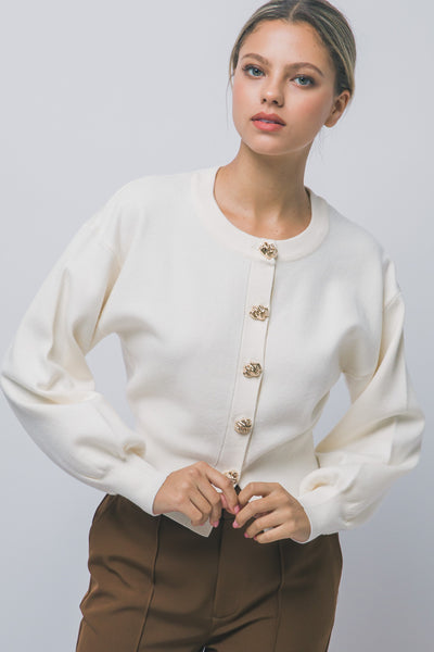 Suéter beige manga