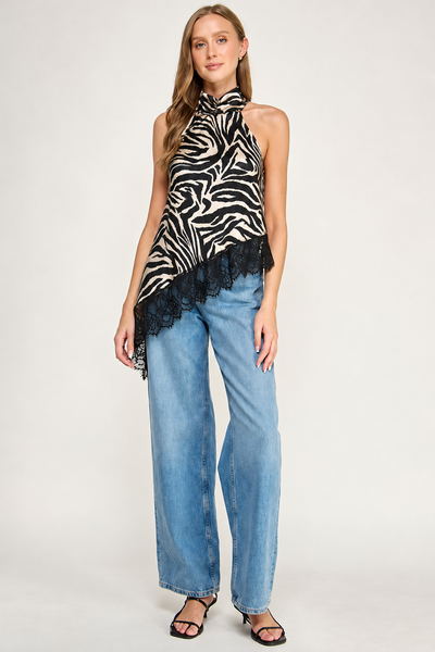 Blusa zebra halter