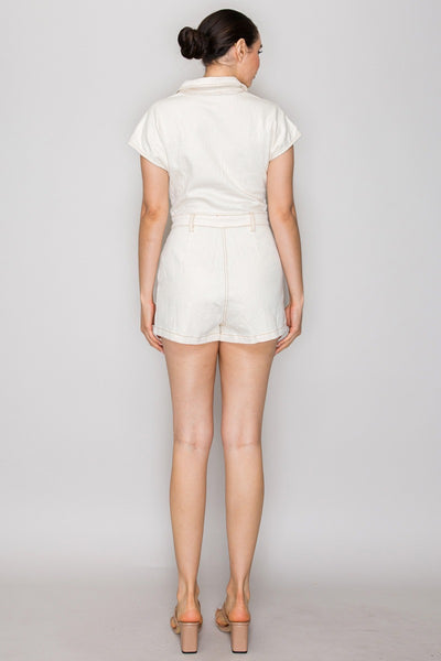 Romper mezclilla beige