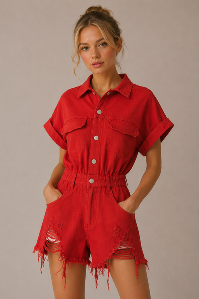 ROMPER ROJO MEZCLILLA