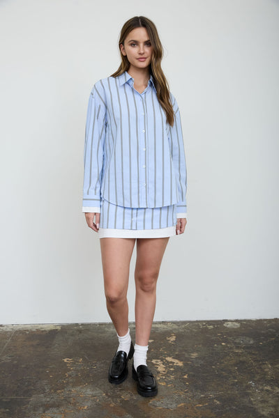 Blusa azul rayas camisola