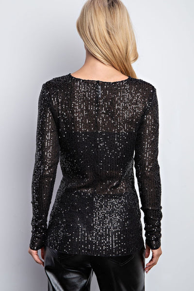 Blusa lentejuela negra