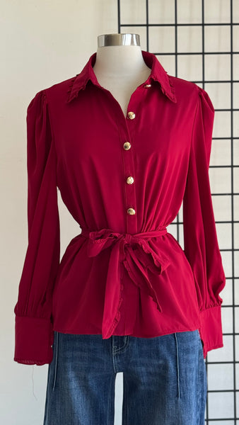 Blusa vino botones camisola