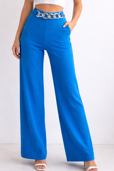 Pantalón palazo azul
