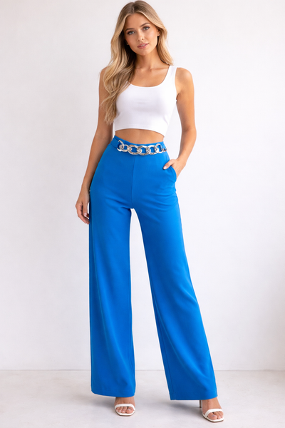 Pantalón palazo azul