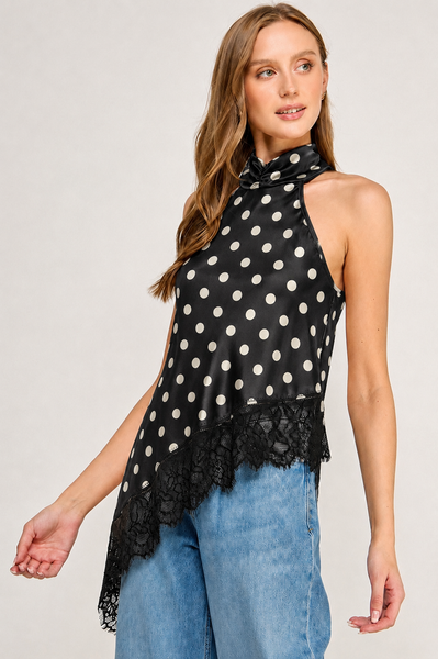 Blusa negra halter punto