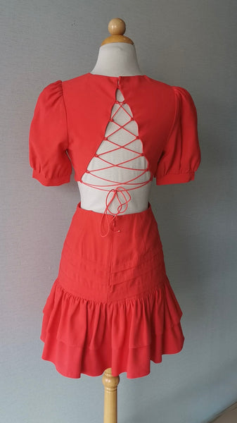 VESTIDO ROJO ABIERTO