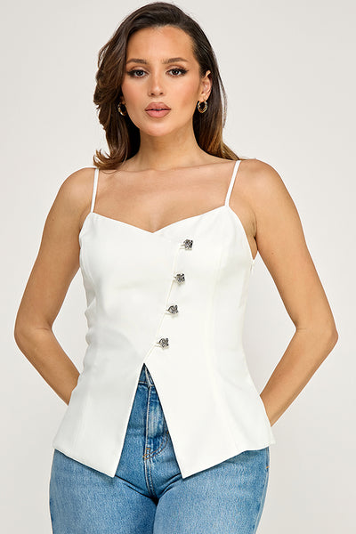 Blusa blanca botones