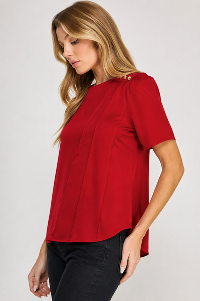 Blusa roja manga corta