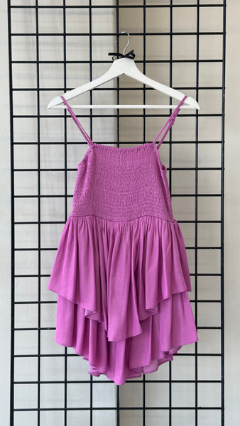 ROMPER ROSA BUSTO CORRUGADO