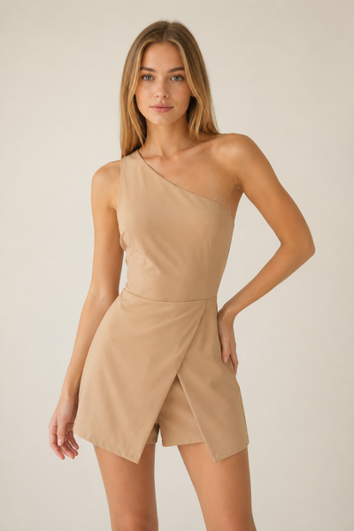 ROMPER BEIGE UN HOMBRO