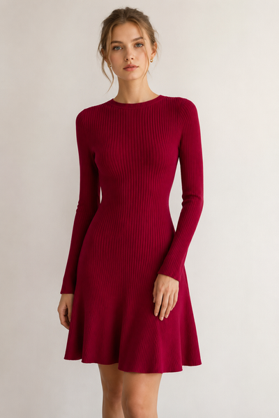 Vestido vino suéter