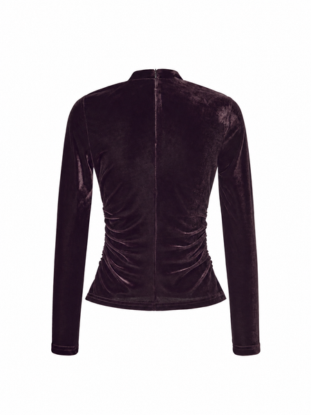 Blusa café terciopelo