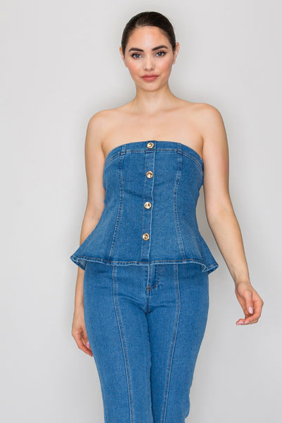 Blusa mezclilla tubo