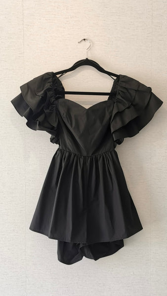 ROMPER NEGRO SIN ESPALDA MANGAS