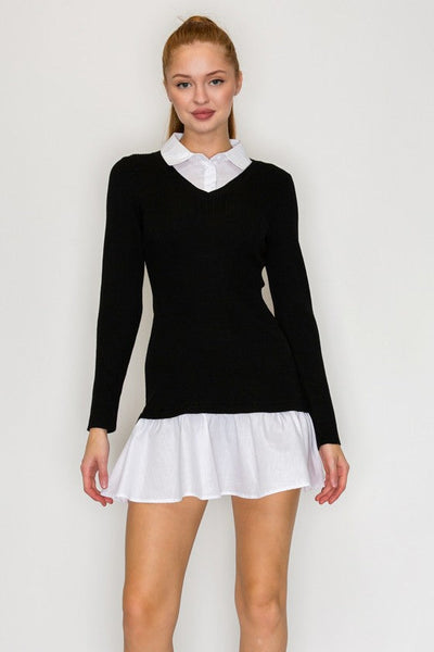 Vestido negro suéter