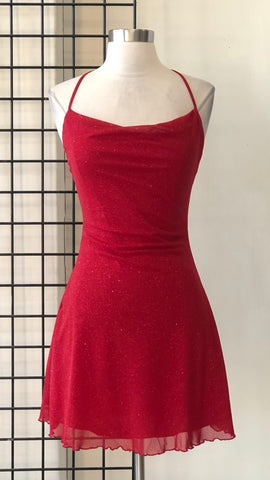 Vestido rojo brillos