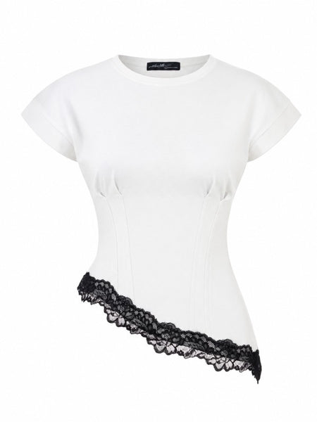 Blusa beige encaje