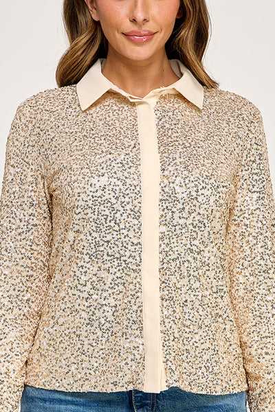 Blusa dorada lentejuela