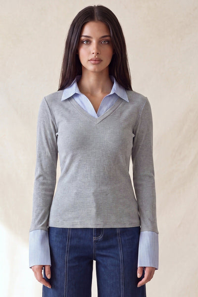 Suéter gris camisola