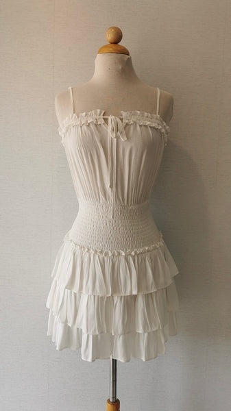 VESTIDO BLANCO CORRUGADO