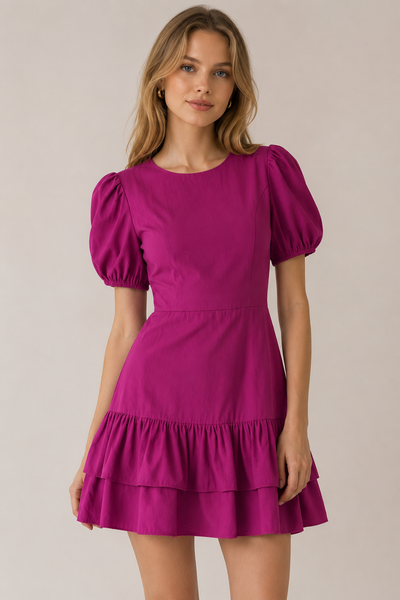 VESTIDO MORADO SIN ESPALDA